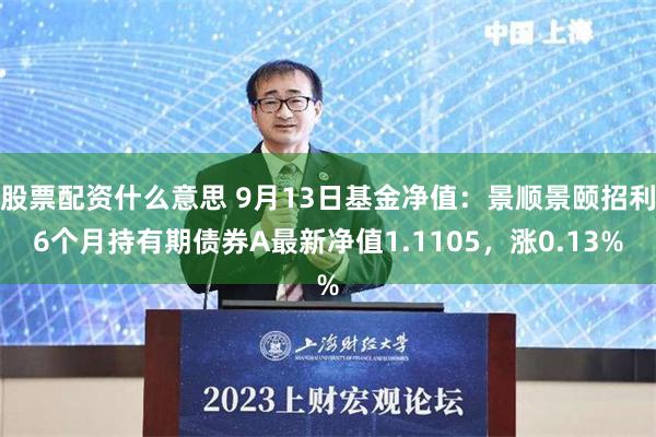 股票配资什么意思 9月13日基金净值：景顺景颐招利6个月持有期债券A最新净值1.1105，涨0.13%