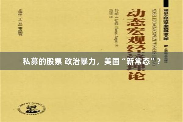 私募的股票 政治暴力，美国“新常态”？