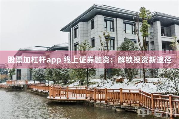 股票加杠杆app 线上证券融资：解锁投资新途径