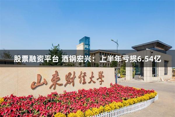 股票融资平台 酒钢宏兴：上半年亏损6.54亿