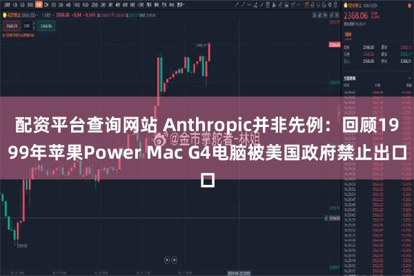 配资平台查询网站 Anthropic并非先例：回顾1999年苹果Power Mac G4电脑被美国政府禁止出口
